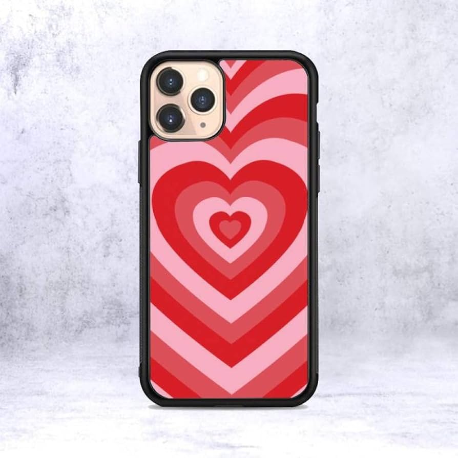 Amazon.co.jp: Red Love Heart Phone Case for iPhone 12 mini